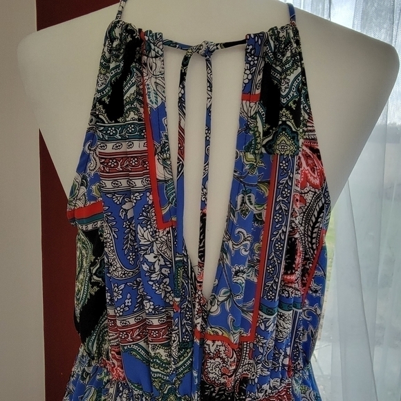 Paisley Multiprint Halter Jumpsuit Size Large EUC - Picture 7 of 10